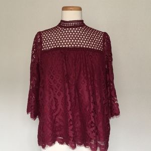 Boutique brand high neck lace blouse